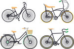 彩绘单车自行车运动矢量素材