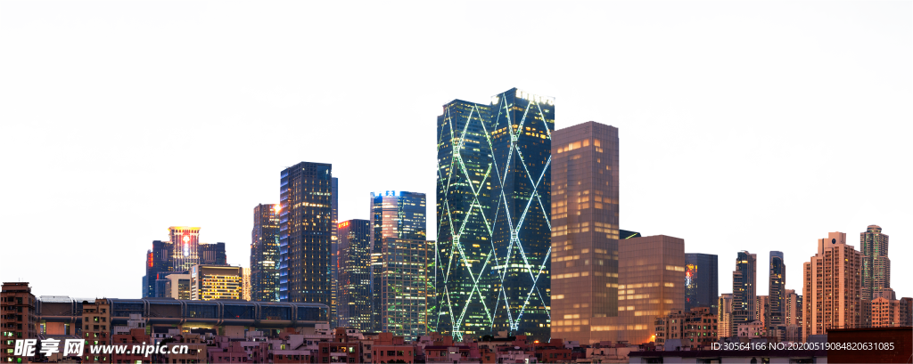 城市建筑夜晚装饰背景素材