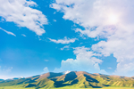 天空蓝天山脉蓝色清新自然背景