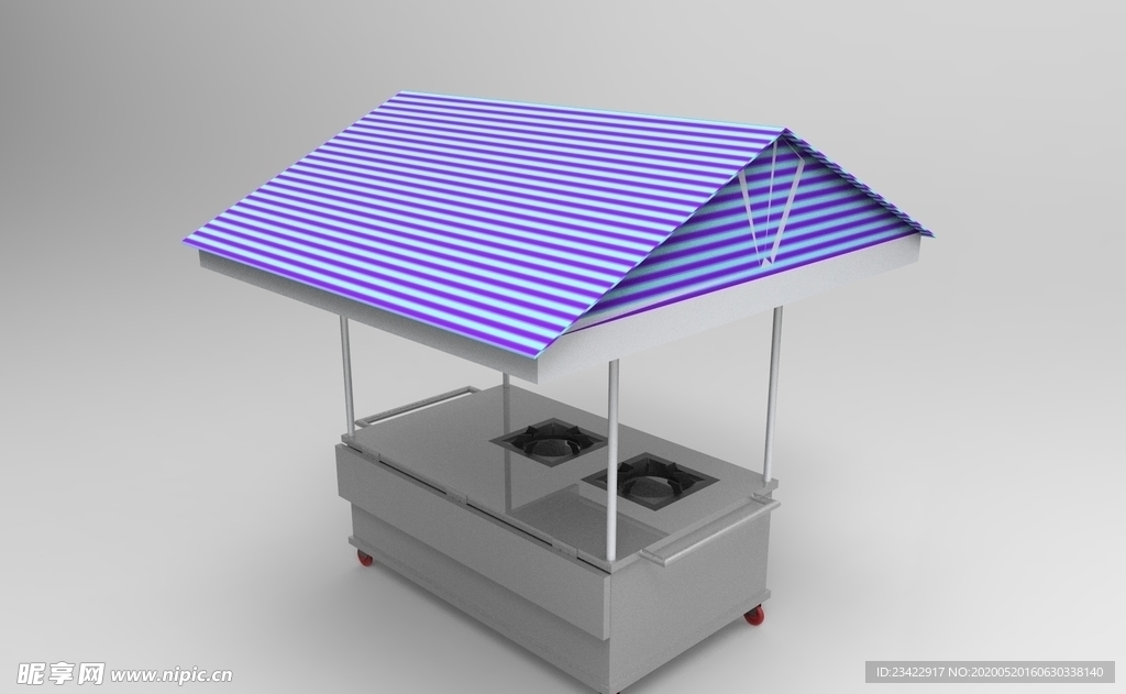自助餐车 3D CAD 建模