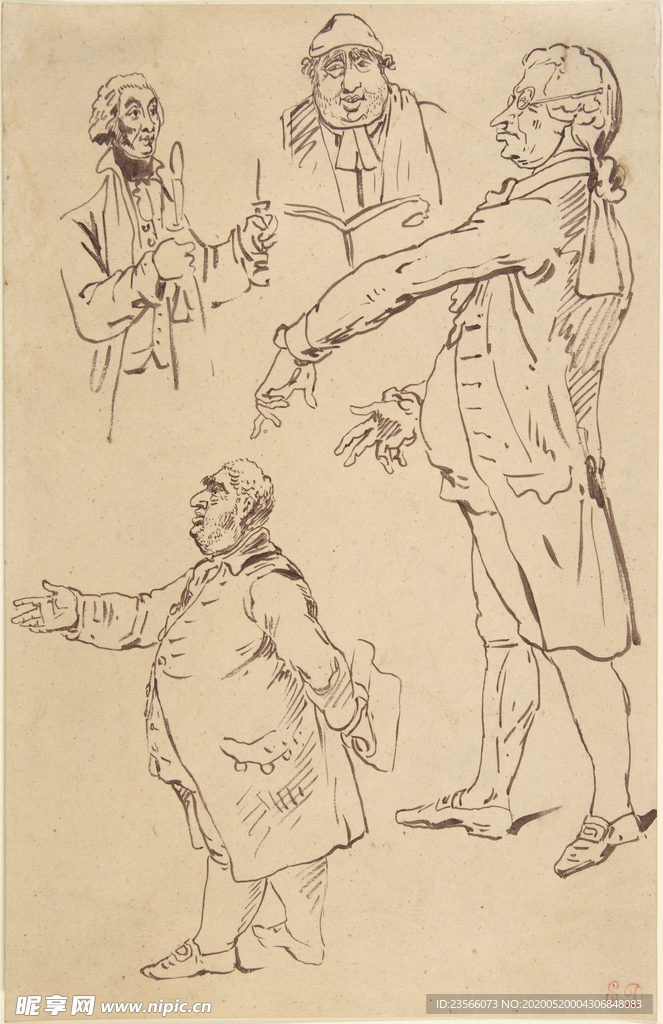 德拉克洛瓦素描绘画