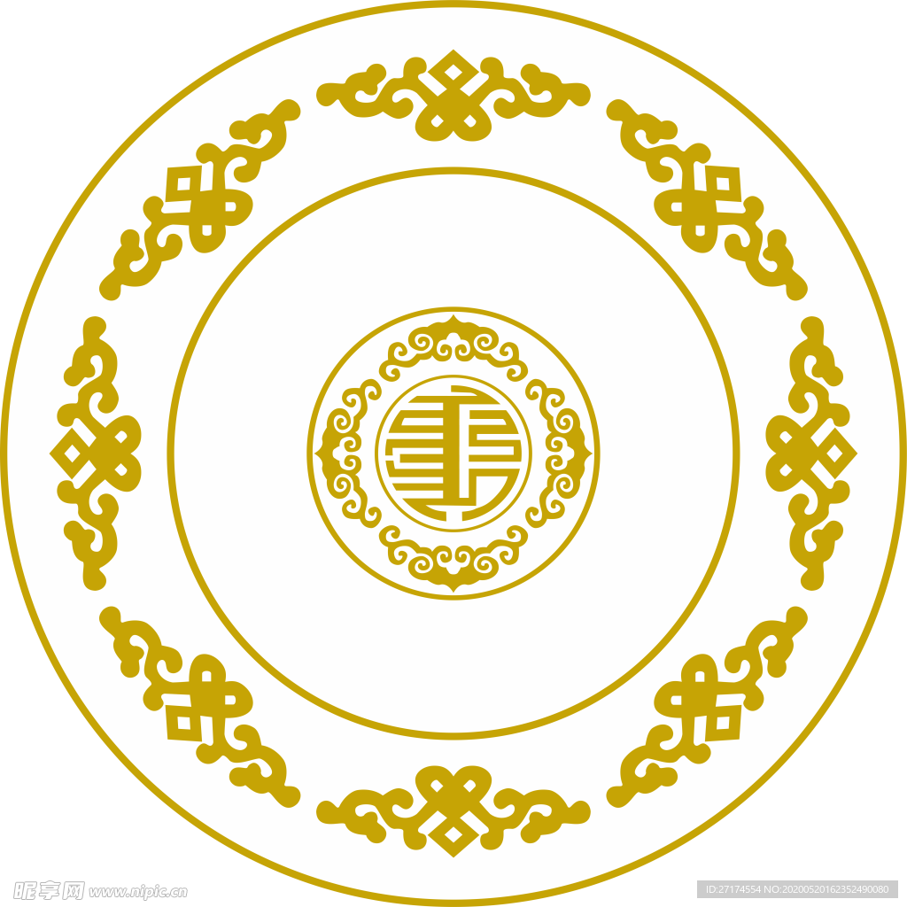 蒙古花纹 圆