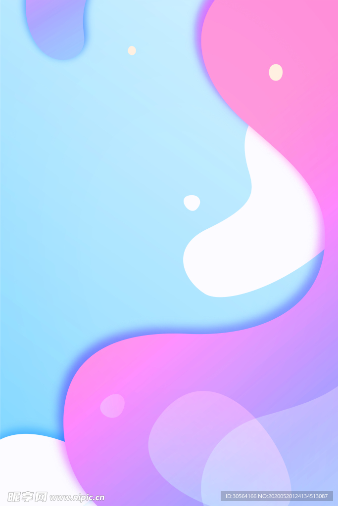卡通波纹少女渐变背景素材