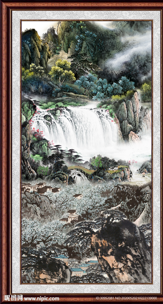 竖版山水画