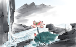 手绘荷花插画