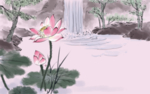 手绘荷花插画