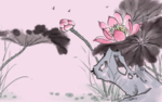 手绘荷花插画