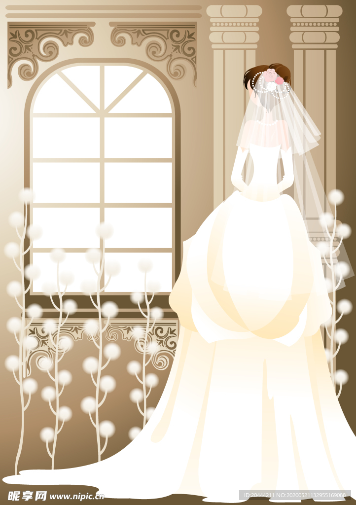 新娘简约插画