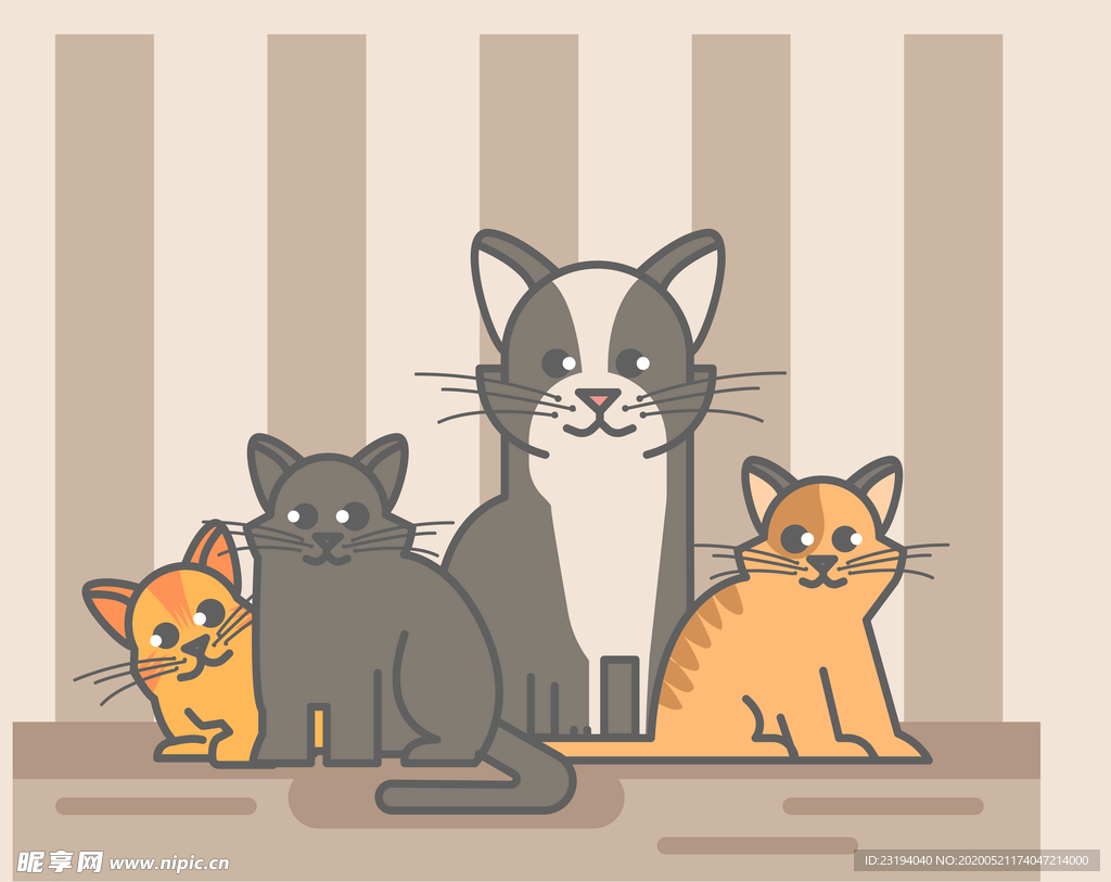 卡通猫狗