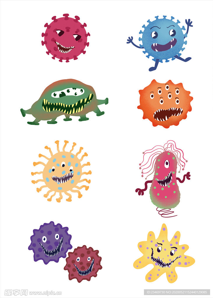 细菌 矢量细菌 卡通细菌 手绘