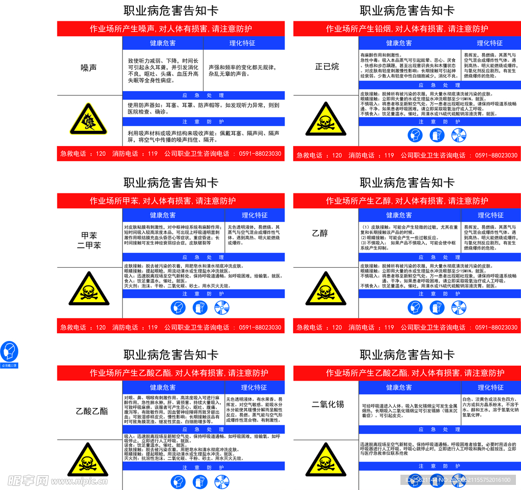 职业病危害通知卡