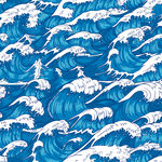 手绘日式海浪背景底纹