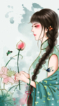 手绘旗袍女子