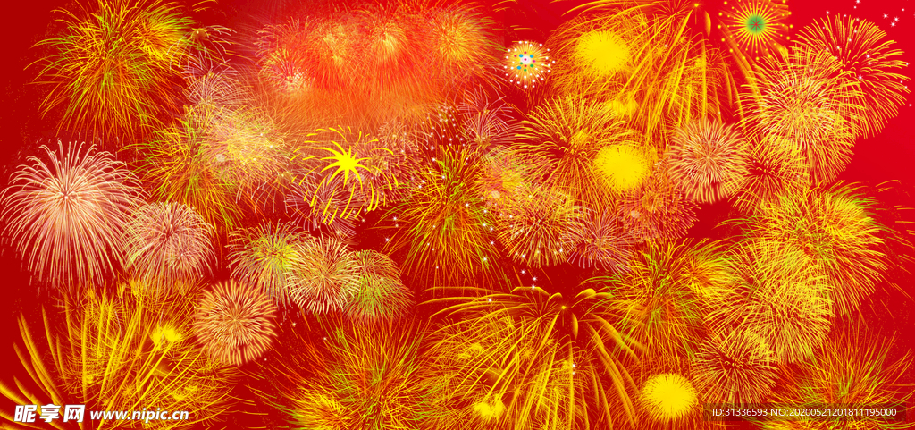 烟花 新年素材 彩色 喜庆 卡