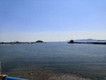 蓝天海边栈桥风景