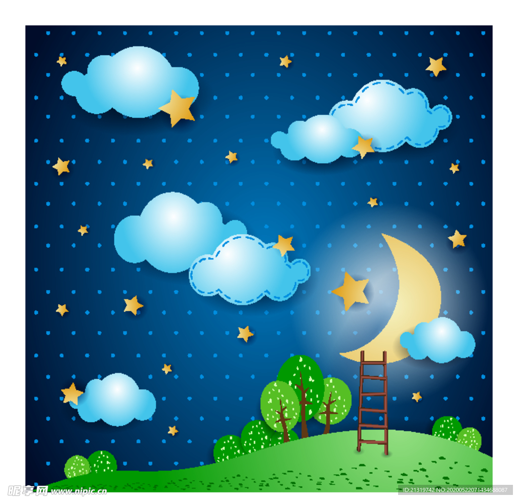 卡通夜晚