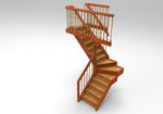3D实木楼梯模型