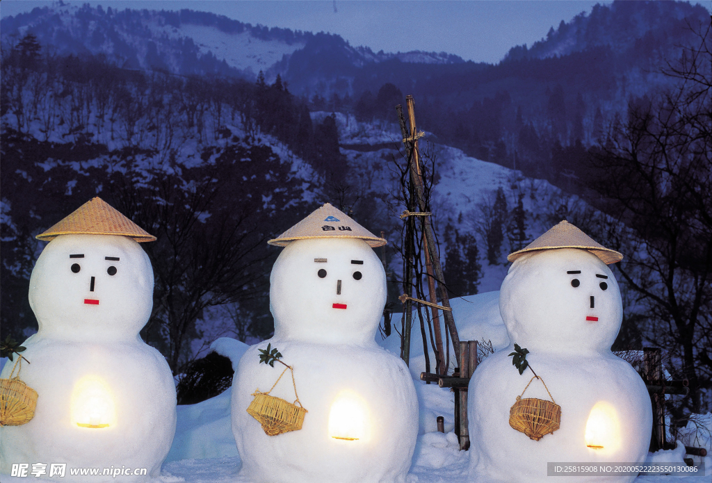 雪人冬日图片