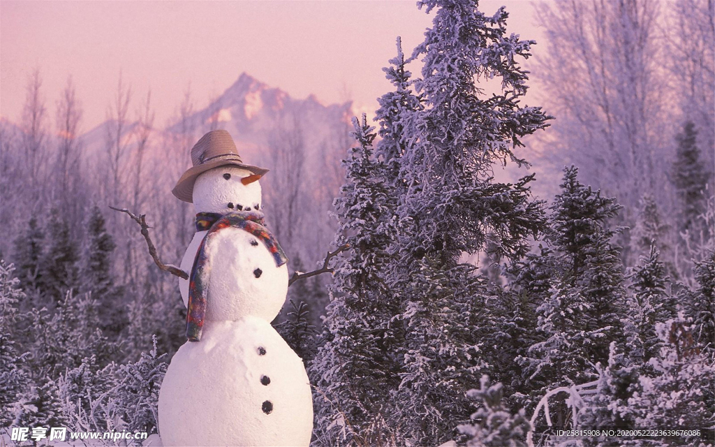 雪人冬日图片