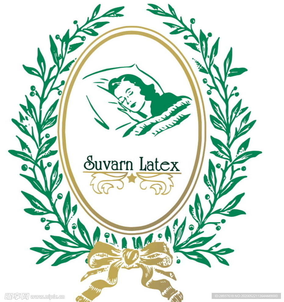 素万乳胶枕logo矢量图