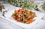 鲍菇炒炭烧肉
