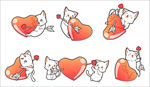 卡通爱心猫咪