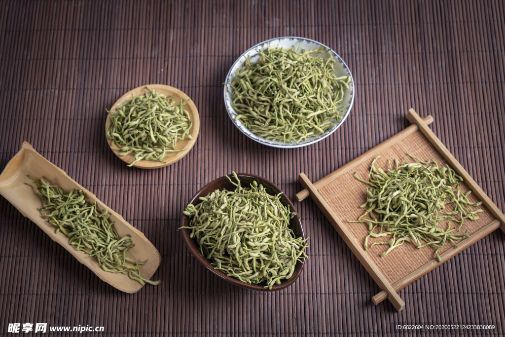 金银花茶叶高清照片