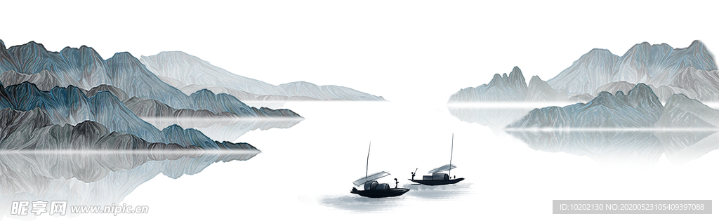 室内装修简约山水画
