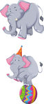 卡通大象可爱马戏团动物矢量素材