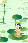 水墨荷花背景