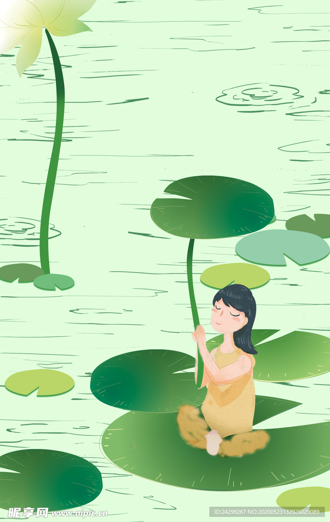 水墨荷花背景
