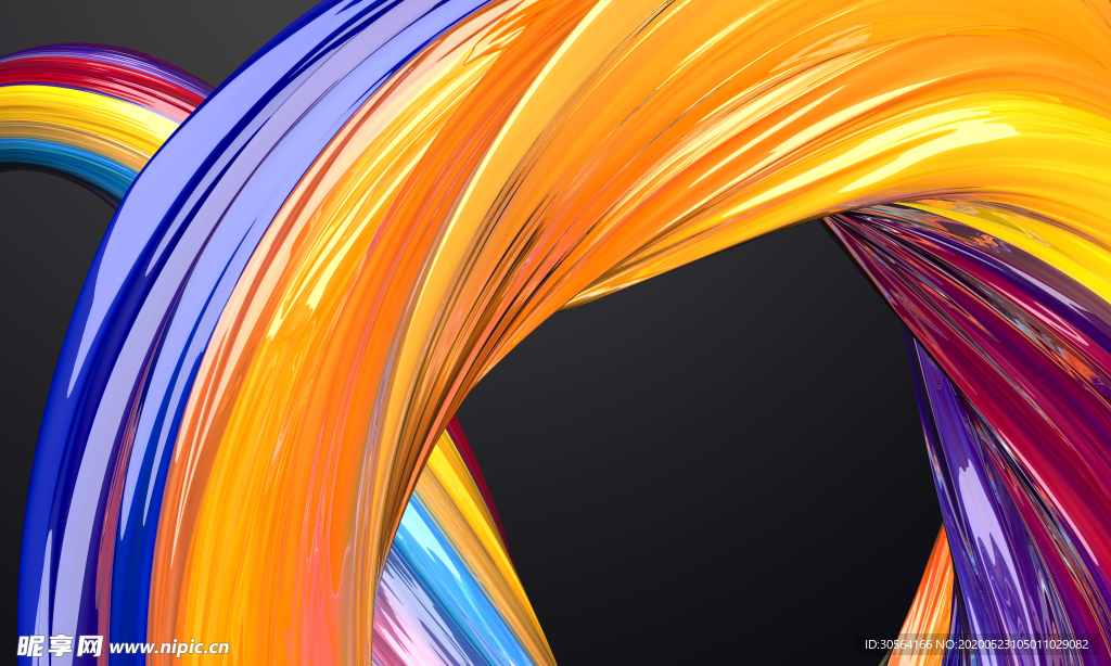 渐变立体动感波纹圆润背景素材