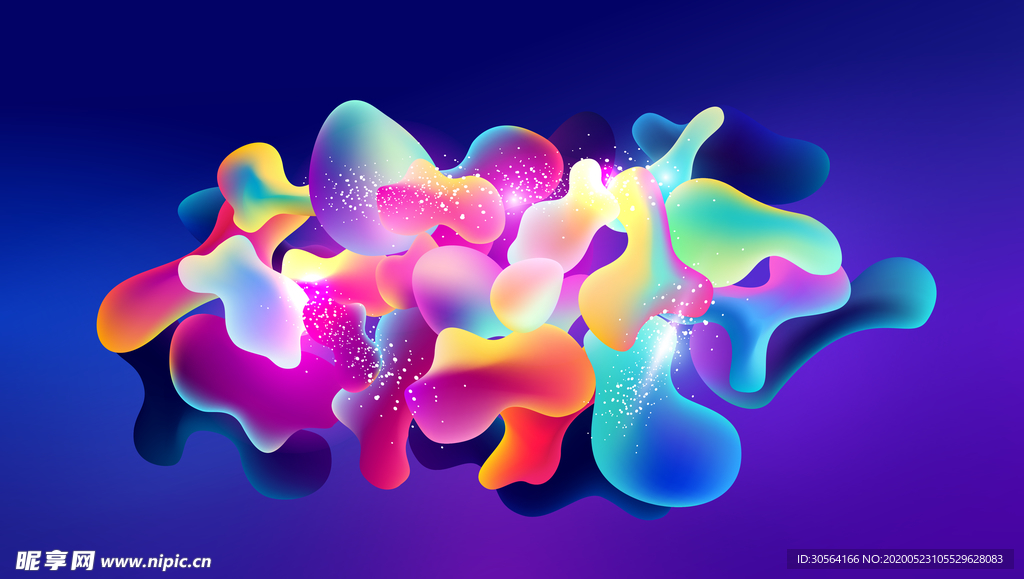 渐变立体动感波纹圆润背景素材