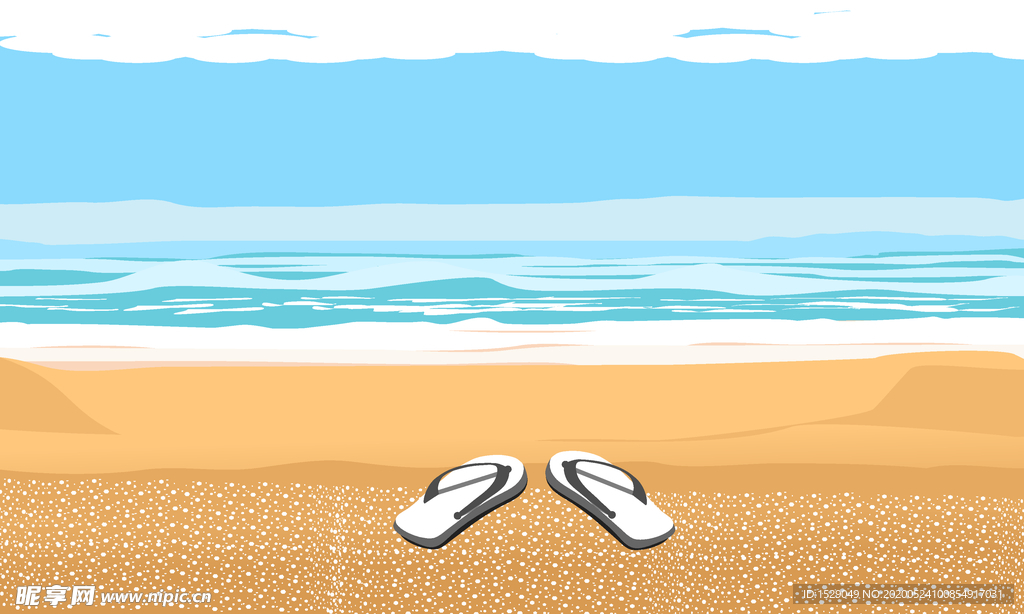 卡通夏天海滩