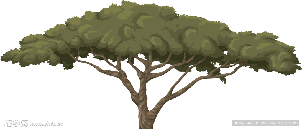 矢量卡通大树