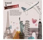 美国法国旅行设计元素