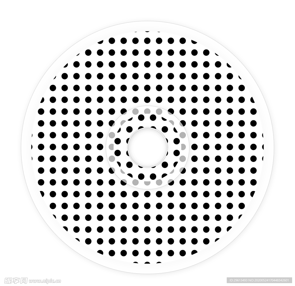 黑白膨胀视效黑点透明塑料光盘