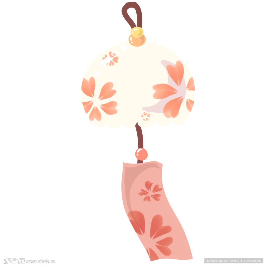 风铃古风水墨水彩意境合成素材