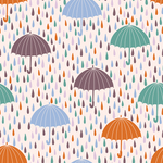 无缝花纹 雨伞雨滴