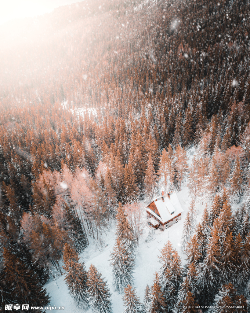 俯视雪山图片