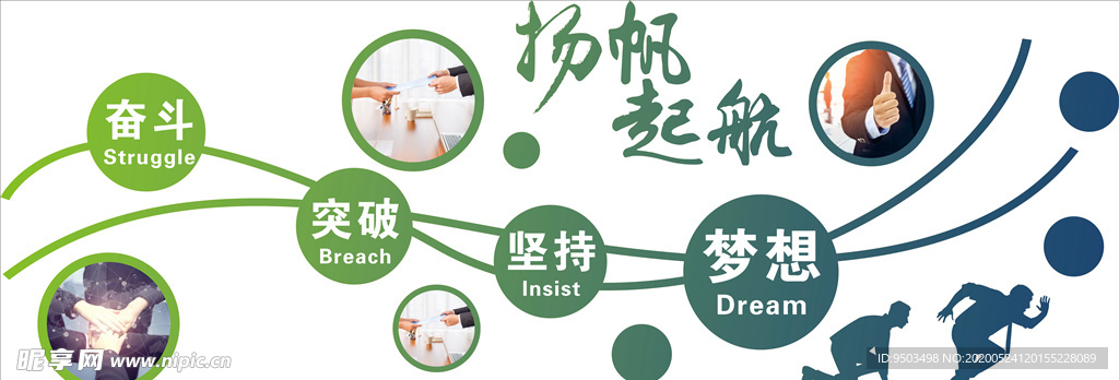扬帆起航背景墙文化