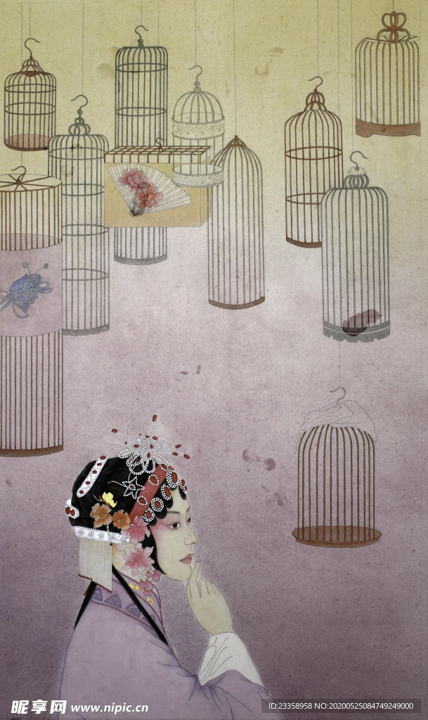 中国画 深闺