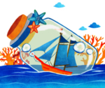 漂流瓶素材