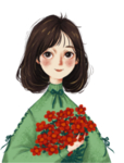 手绘女孩素材
