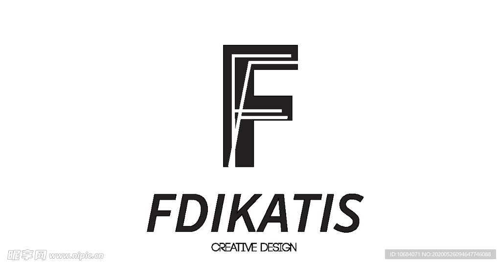 创意矢量logo标志F元素
