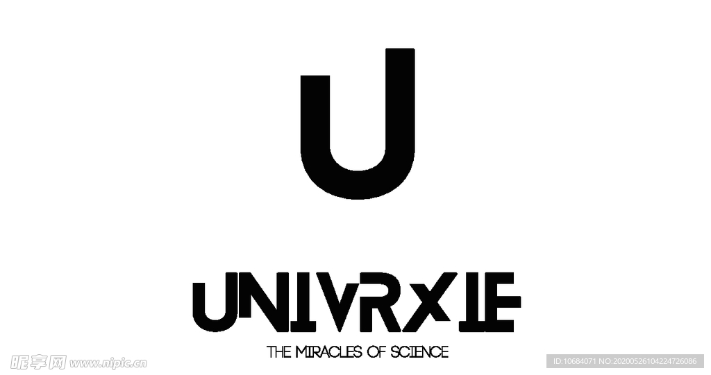 创意字母logo标志U元素