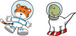 卡通外星人宇宙太空动物插画素材