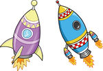 卡通儿童可爱火箭  宇宙飞船