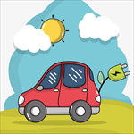 卡通新能源小车