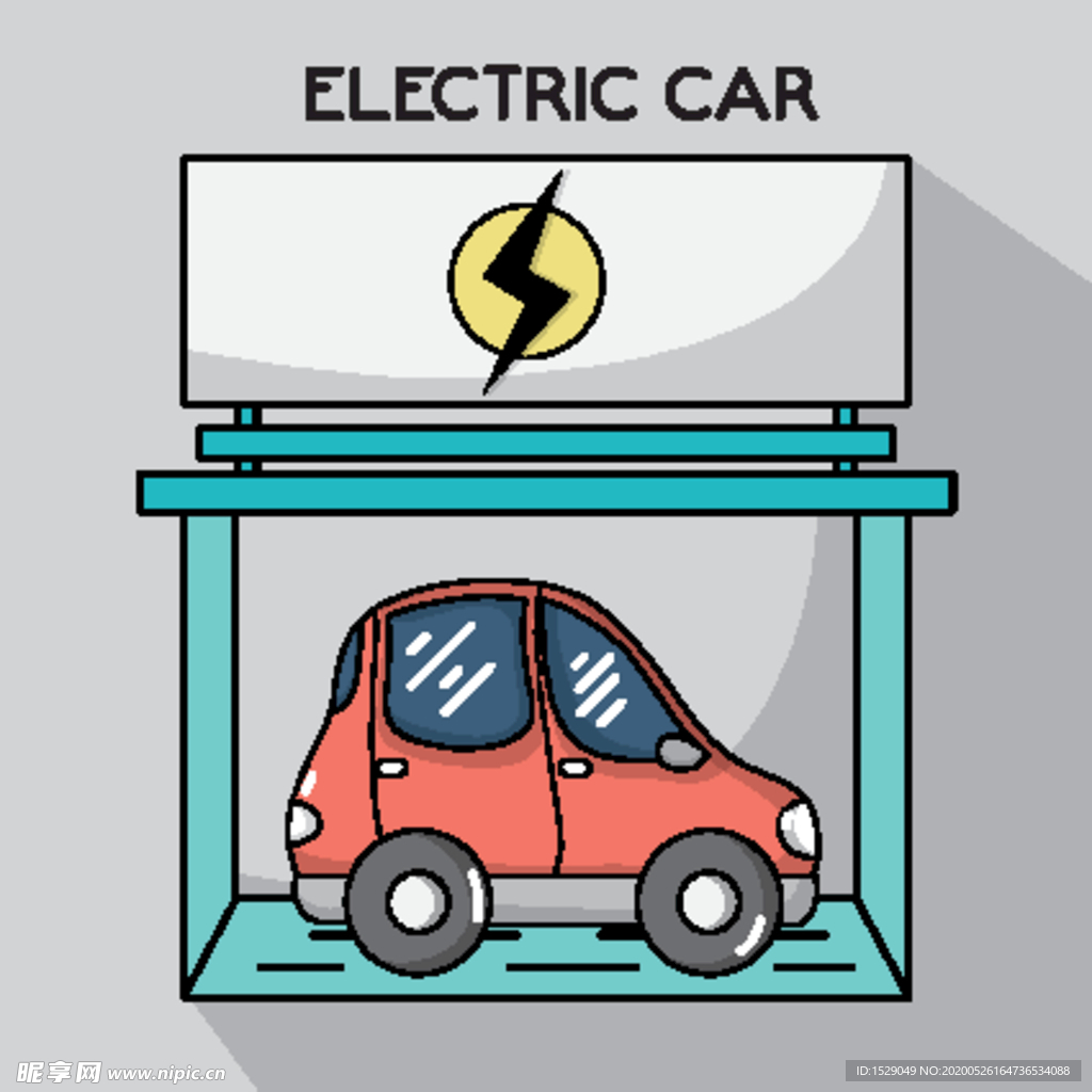 卡通新能源小车